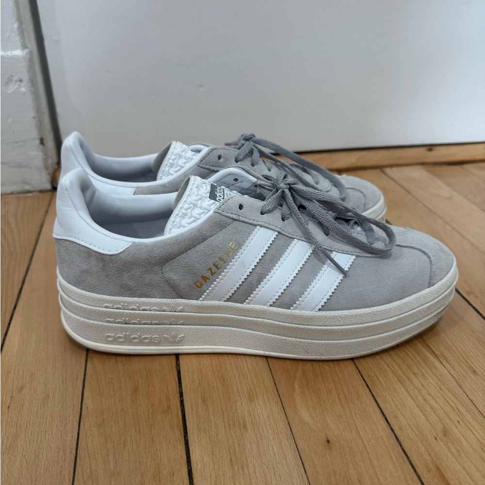 Adidas Women's Platform Gazelle Suede Sneakers Gray